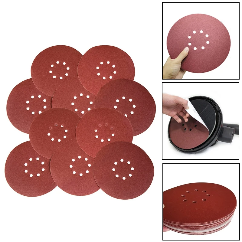 

20 PCS 9-Inch 8-Hole Hook-And-Loop Sanding Discs Sander Paper For Drywall Sander