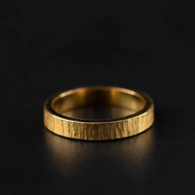 

Punk Manual Irregular Textured Rings For Men Boy Open Adjustable Gold Color Retro Ring Hip Hop Wedding Groomsman Jewelry