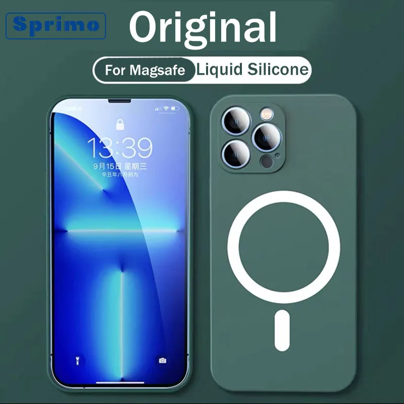 

Liquid Silicone For Magsafe Magnetic Wireless Charging Soft Case For iPhone 14 13 12 11 Pro Max Plus X XS XR 7 8 Plus SE Fundas