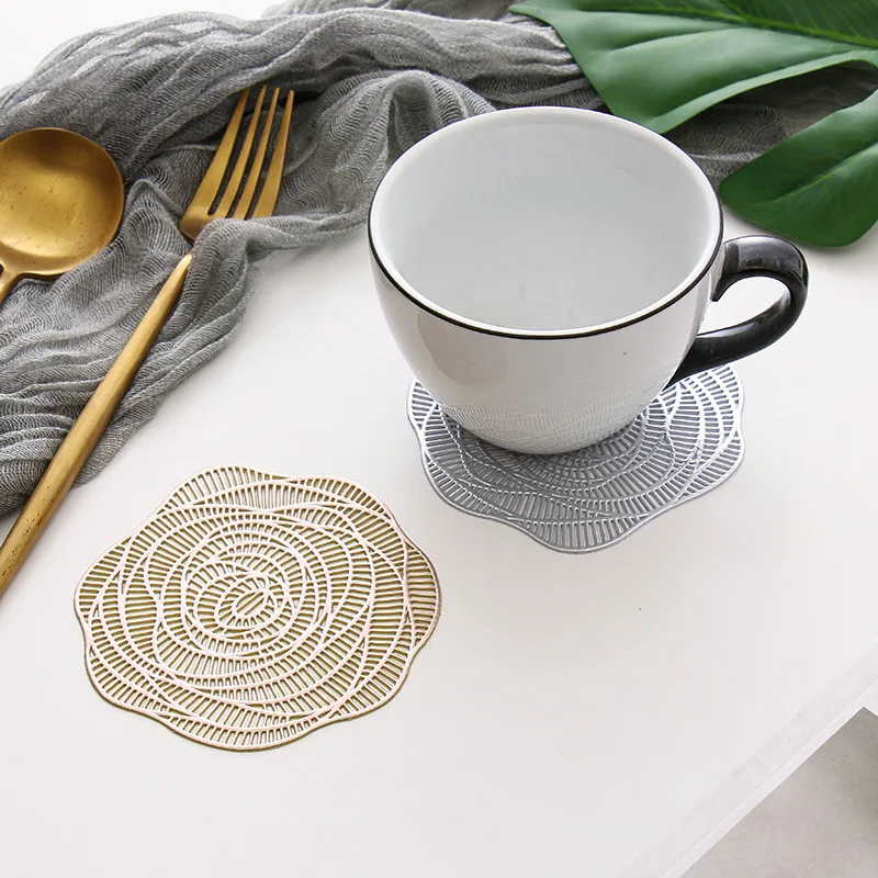 

6pcs Mug Coaster Placemat Kitchen Table Coasters For Glasses Drinks Mug Table Mat Coasters For Coffee Cups Drink Coaster Set PVC