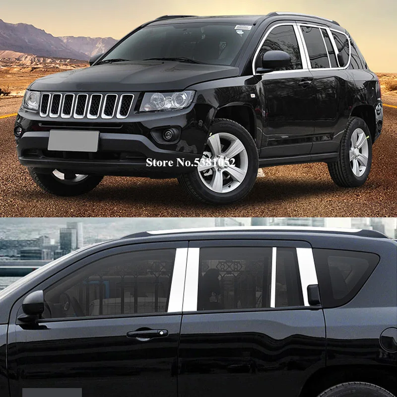 Для Jeep Comapss 2022 2021 2019 2018 2017 2014 Нержавеющая сталь Окно B-столб центральный столб крышка отделка Защитная Наклейка