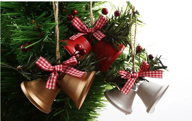 

6pcs Christmas Jingle Bells Decoration Xmas Tree Hanging Ornaments with Bow Berries Home Decors christmas christmas