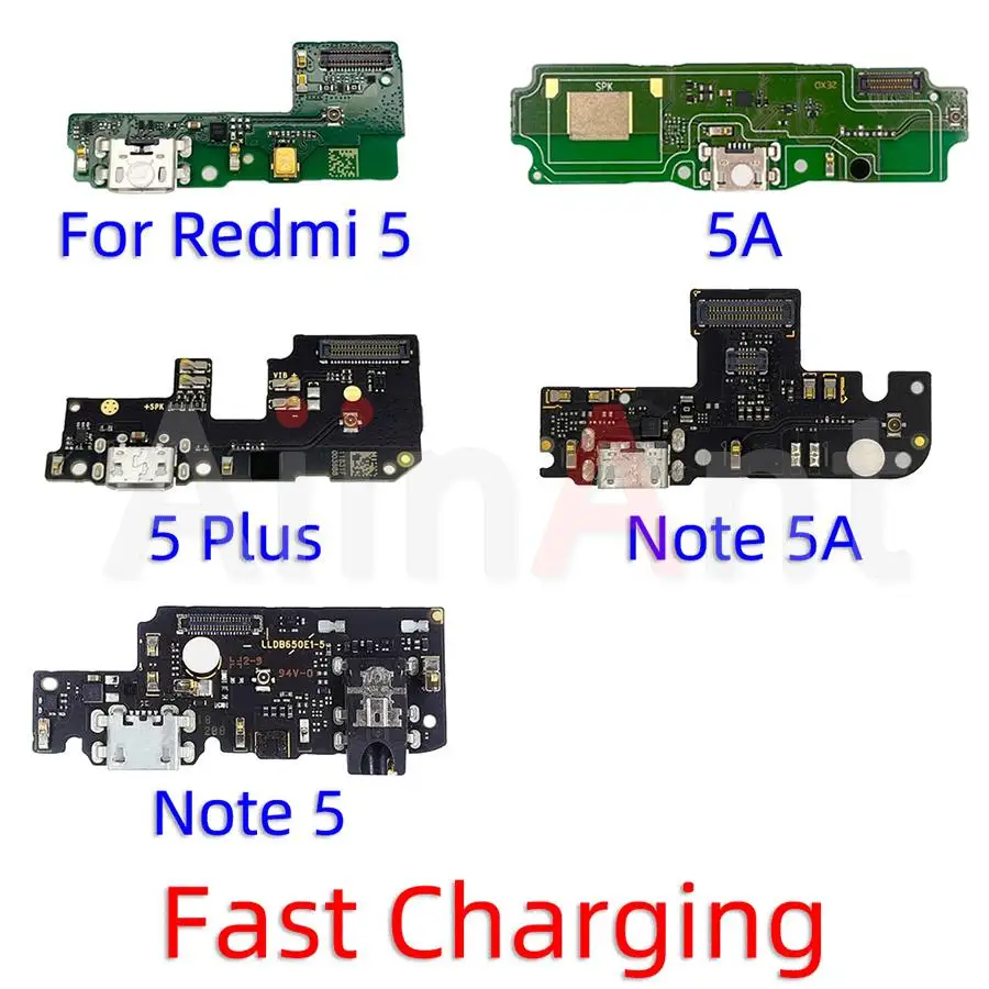 Original USB Charge Board Port Connector Mic Dock Charging Flex Cable For Xiaomi Redmi Note 5 5A Pro Plus Prime Dock