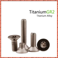 50pcslot iso14581 pure titanium gr2 countersunk head torx screw titanium alloy oval blossom six lobe screw m1 6m2m2 5m3m4m5