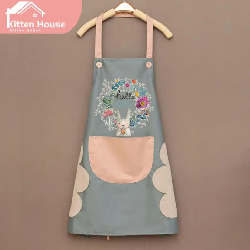 

New Hand-wiping Apron Fashion Cooking Aprons With Multi Pockets Women Oil-proof Waist For Grill Restaurant Bar Shop Chef Waiter