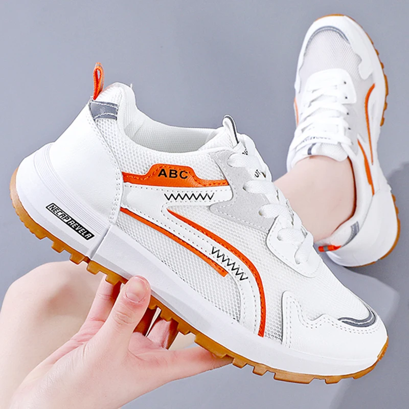 Breathable Women Vulcanized Shoes Outdoor Non-slip Women's Running Shoes Fashion Female Sneakers Summer Mesh Flats Free Shipping