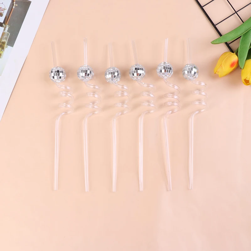 

Mirror Disco Ball 70s Decorative Straws Mini Disco Straw Decor Disco Party Decorations for Wedding Birthday