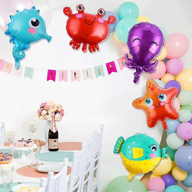 

Cartoon Sea Animals Balloon Foil Balloon Octopus Starfish Seahorse Crab Puffer Fish Ocean Party Decoration