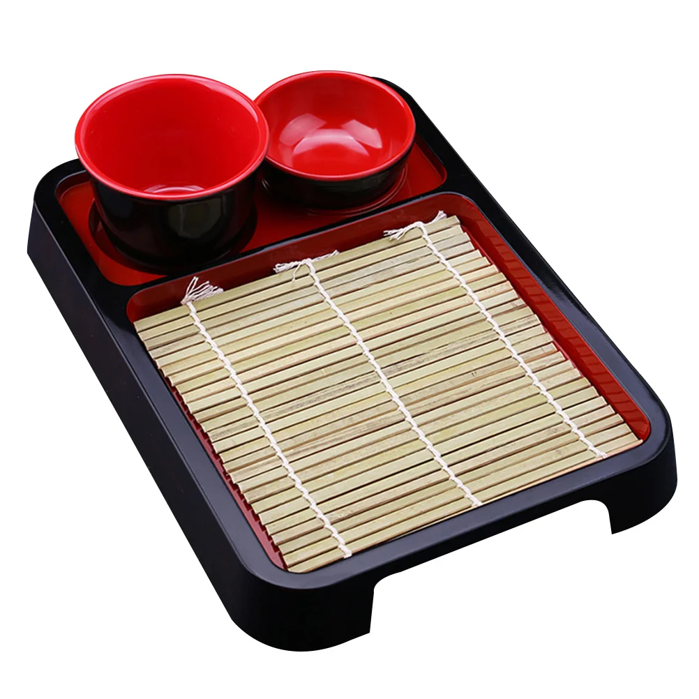 

Soba Plate Dishnoodles Mat Noodletray Coldsushi Japanese Serving Platter Drain Cup Snack Plates Dipping Trays Board Set Style