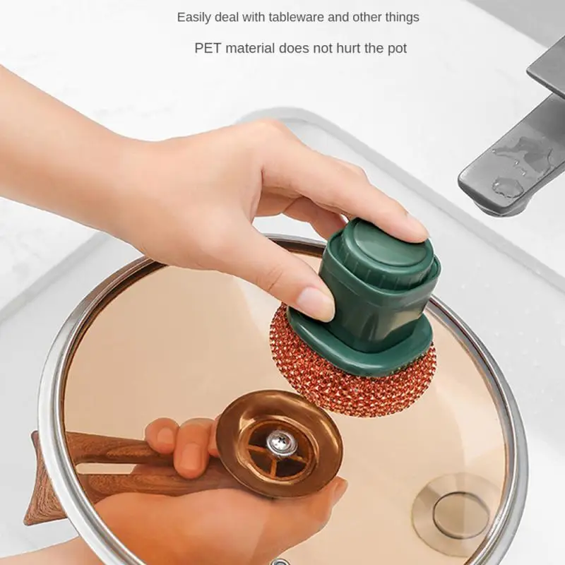 

Liquid Washer Brush Press Washer Brush With Deterrouring Wall Hanging Pot Brush Household Tools for Kitchen Accessories
