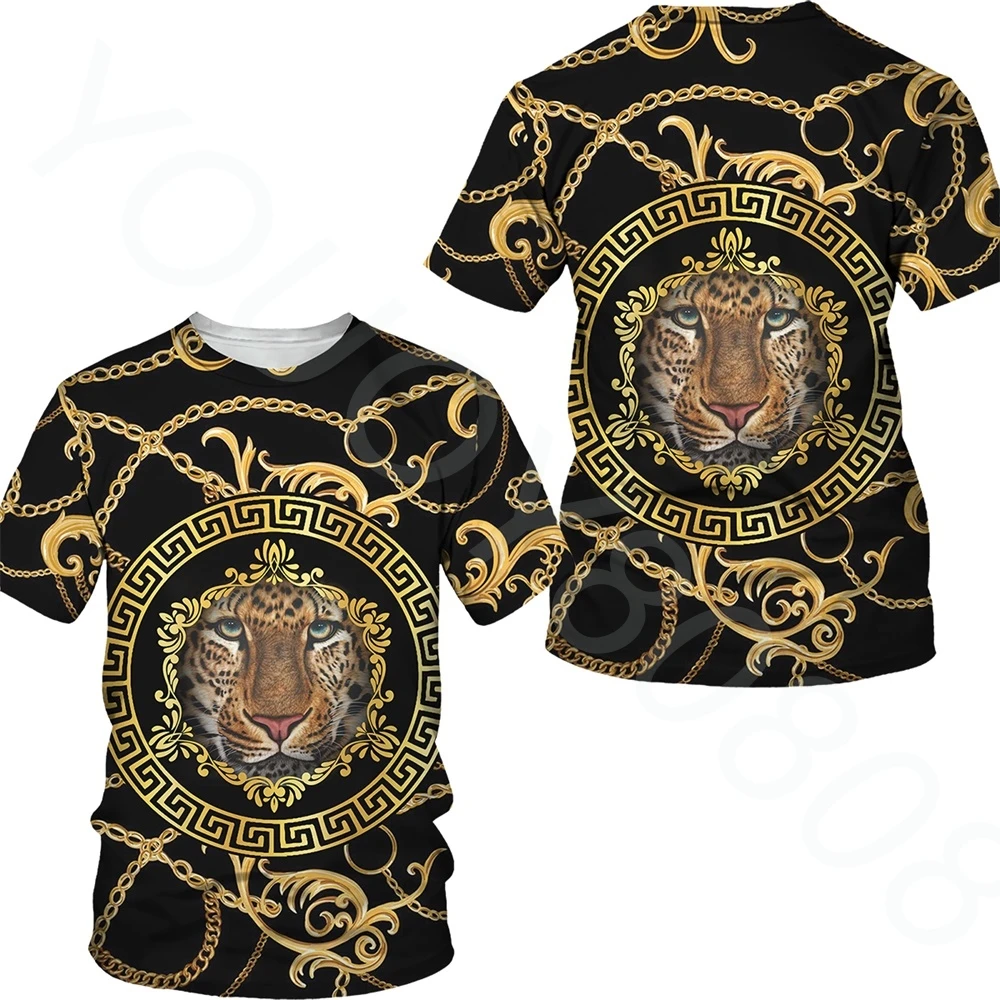 

2022 Summer New Lion Head Pattern 3D Printing T-Shirt Fashion Men's Street Casual Sports Shirt Men's O-Neck Oversized T-Shirt