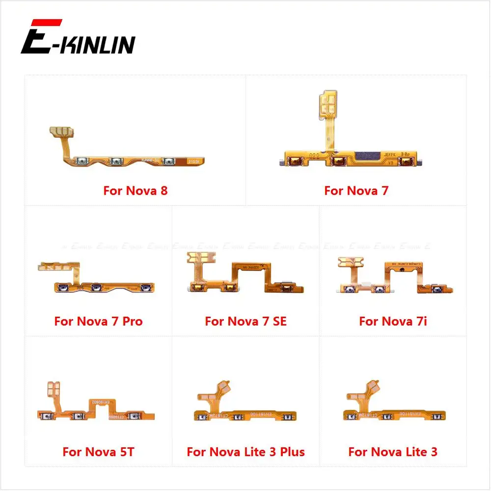 

Power On Off Button Volume Switch Key Control Flex Cable Ribbon For HuaWei Nova 8 7i 7 Pro SE 5T Lite 3 Plus Repair Part