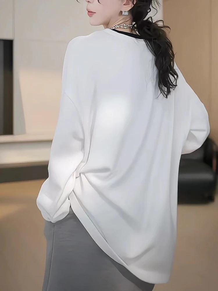 Plus Size European Goods Autumn and Winter 2024 New Sanding Long sleeves Shirt Women Retro Print Idle Sle Mid-Length Base Top