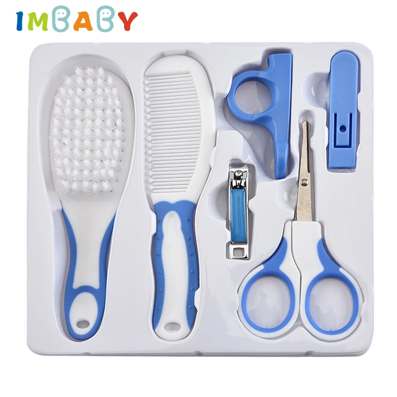 IMBABY 6pcs/set Baby Toiletry Bag Portable Baby Hygiene Kit Baby Nail Cutter Baby Comb Set Baby Care Kit Toddler Grooming Kit