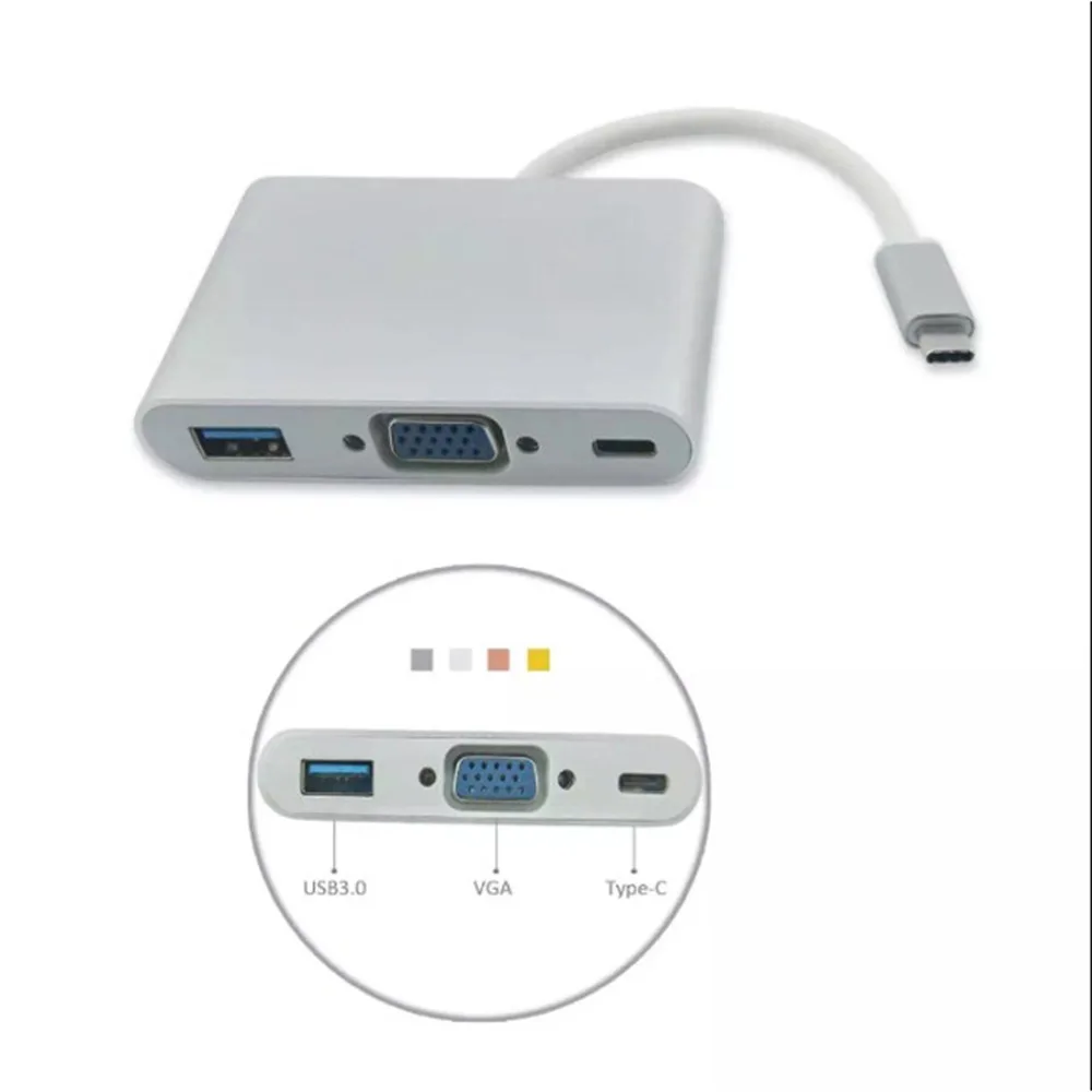Конвертер KuWFi Type-C в VGA USB3.0 Hub для MacBook Nintendo Samsung S20 Dex Huawei P30 Dock Xiaomi 10 TV со скидкой 80% дешево на