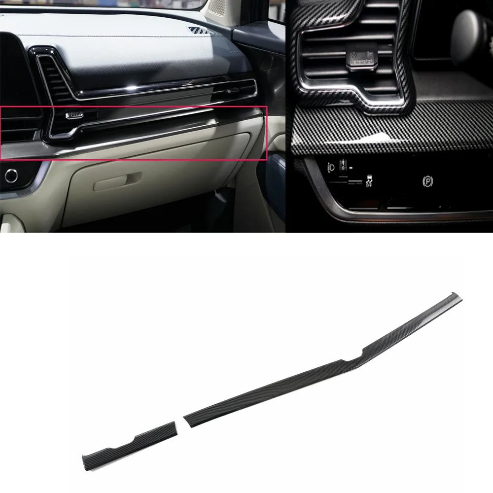 

For Kia Sportage NQ5 2022 2023 ABS Peach Wood Carbon Fiber Center Control Side Dashboard Panel Strips Cover Trim Styling LHD