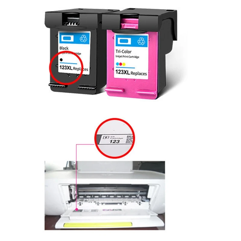

Ink Cartridge Replacement Compatible withHP123XL CH563 Works with Deskjet 1110 2130 2132 2133 2134 3630 3632 ENVY 4513