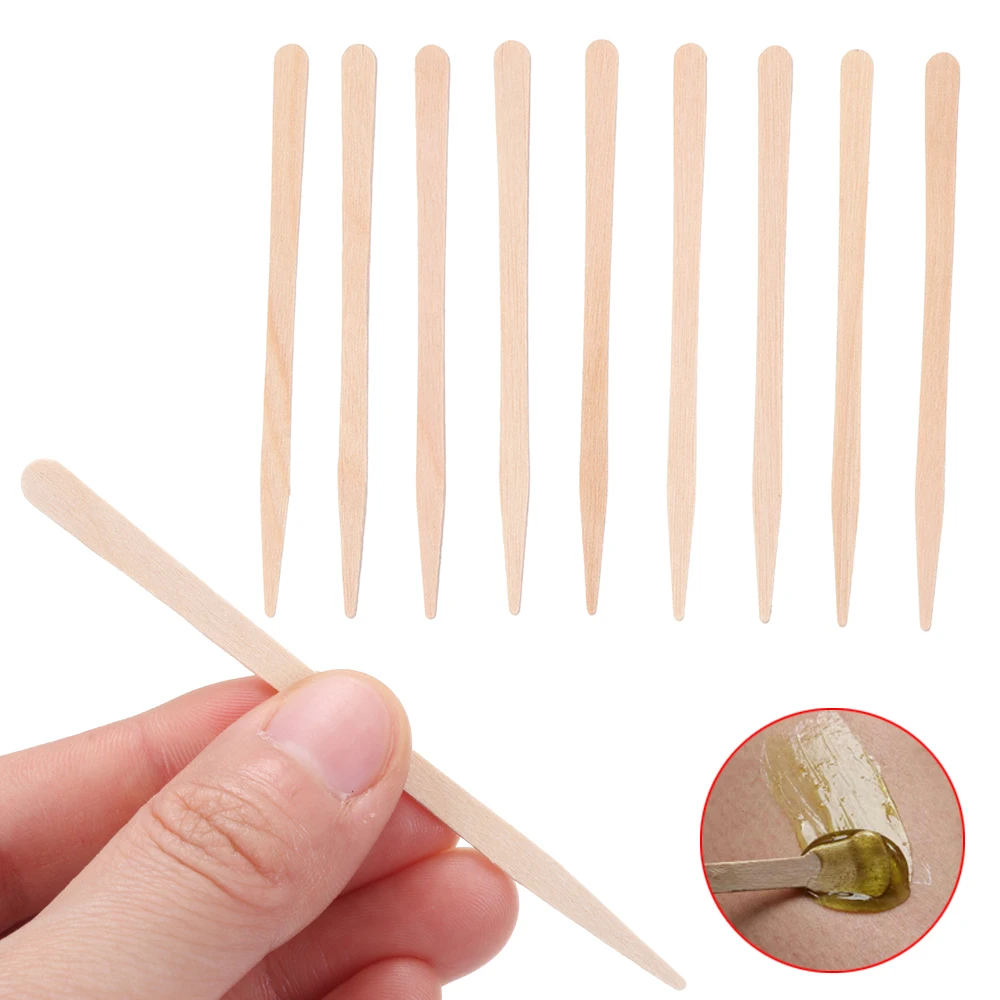 

100Pcs Disposable Waxing Wax Wooden Bamboo Sticks Spatula Tongue Depressor Kit Hair Removal Cream Depilatory Beauty Tool