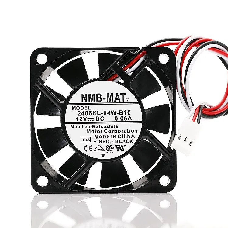Для NMB 2406KL-04W-B10 6015 60 мм 12 В 0.06A двойной шар беззвучный рассеивание тепла охлаждение вентилятор