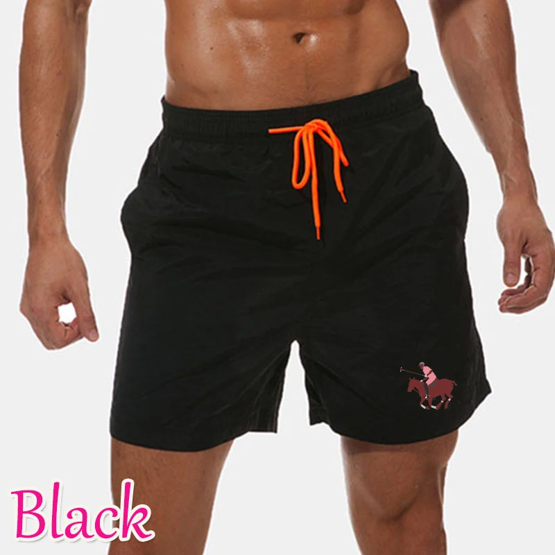 HDDHDHH Brand Printing Summer Casual Shorts Fitness Sports Pants Men's High Waist Elastic Drawstring Beach Pants