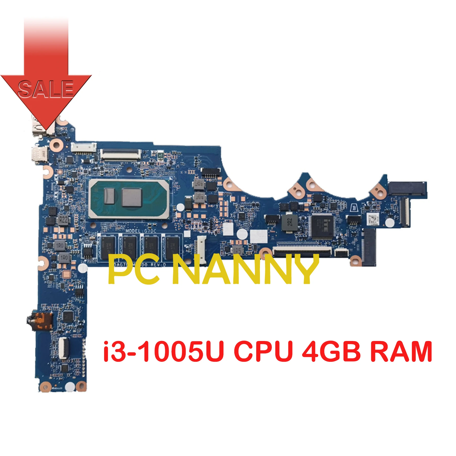 

PCNANNY для ноутбука HP 13-AN, материнская плата, телефон DAG7DCMB8D0 i3-1005U, процессор 4 Гб ОЗУ