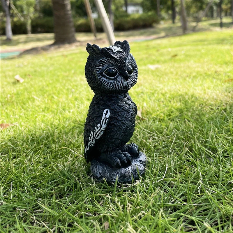 Волшебная статуя совы загадочная черная статуэтка ведьмы SOVA домашний декор
