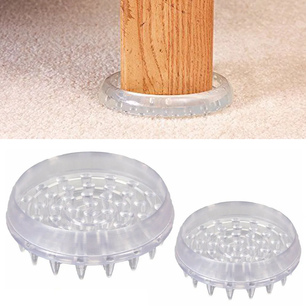 

8pcs Furniture Leg Cap Foot Protector Table Chair Foot Cover Rubber Round Anti-Slip Pad Toothed Noise Reduction Protect Floor