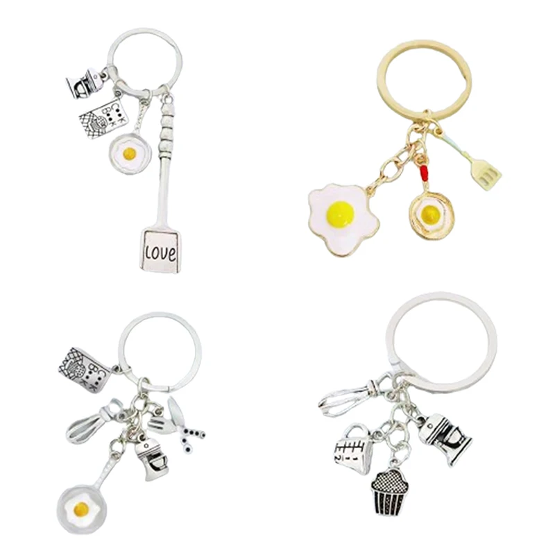 Новый брелок для готовки кольцо ключей ужина книга нож и вилка венчик блендер