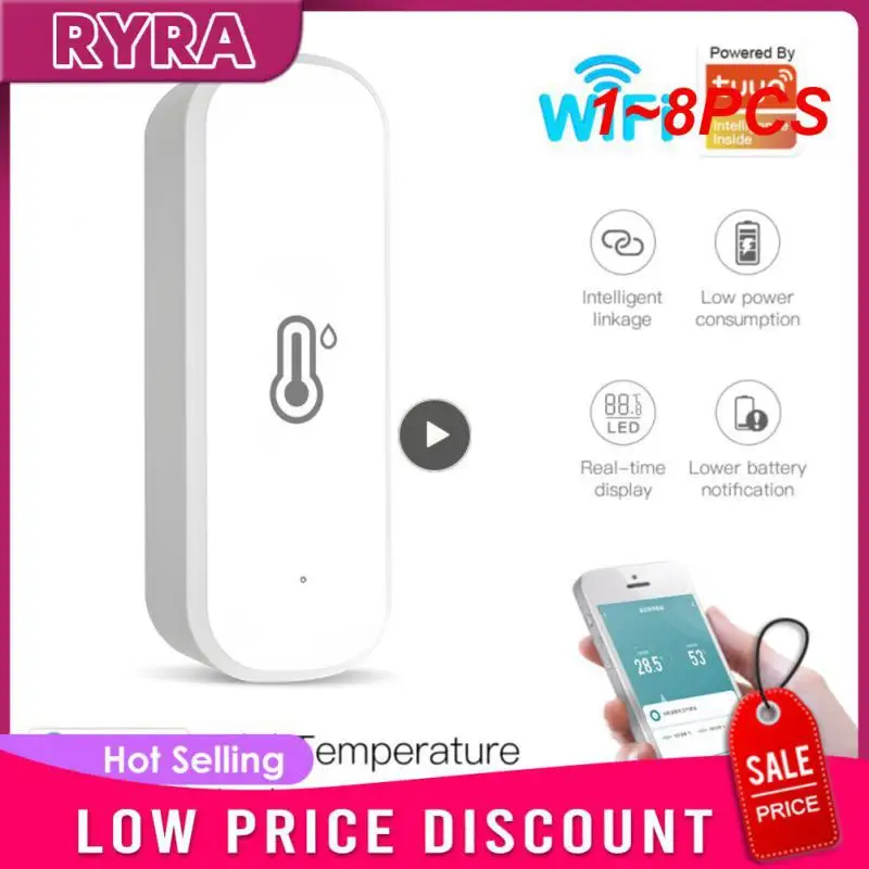 

Датчик влажности и температуры Zigbee 3,0 Wi-Fi, 1-8 шт.
