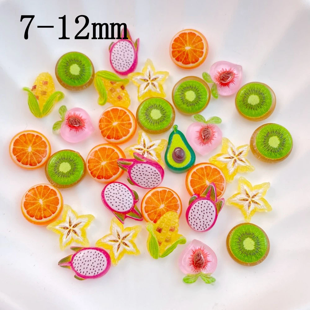 50 шт. новый милый мини-мультяшный авокадо кукуруза апельсины персики украшение