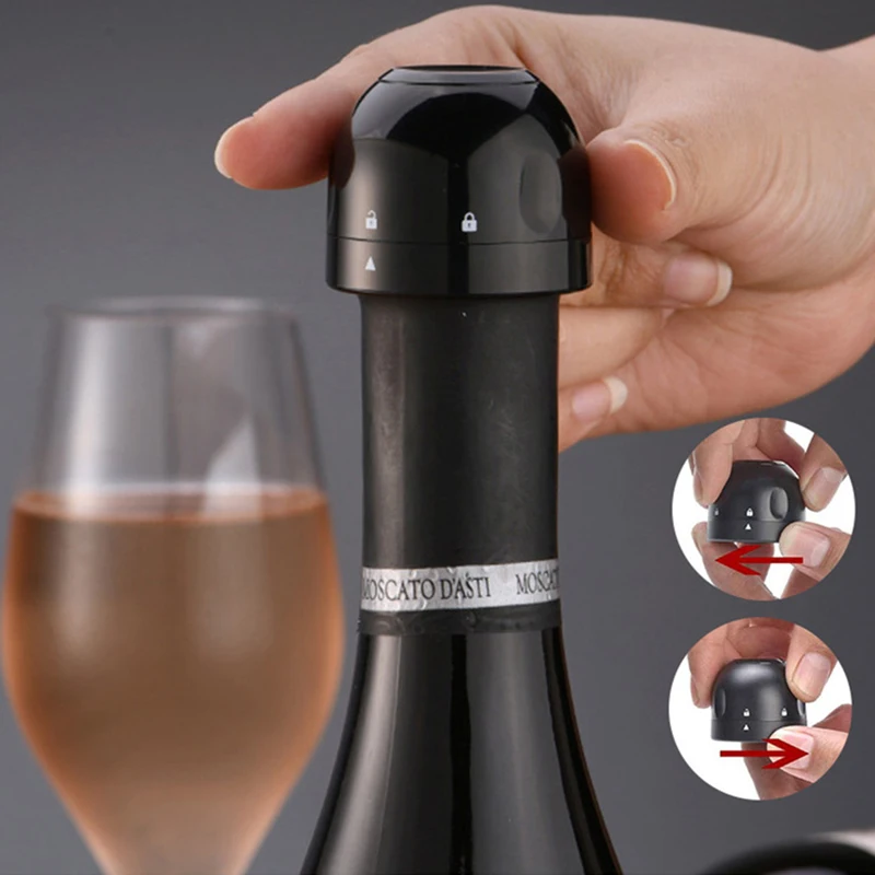 

New 1/2pcs Vacuum Reusable Red Wine Corks Champagne Bottle Sealer Cap Stopper Set Leak-proof Fresh Keeper for Wine Plug Bar Tool