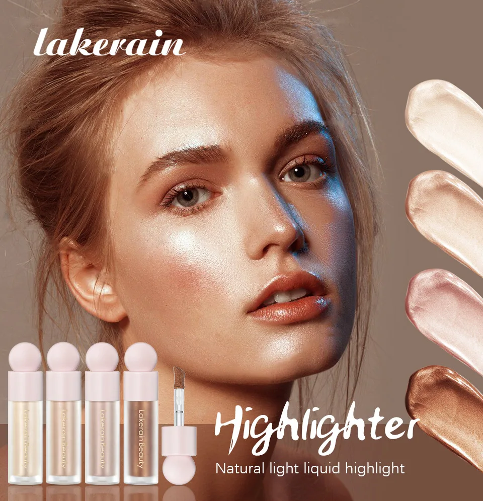 

Lakerain Luxurious Shimmer Finish Positive Light Liquid Luminizer Highlighter, Long Lasting Waterproof Face Highlighter Makeup