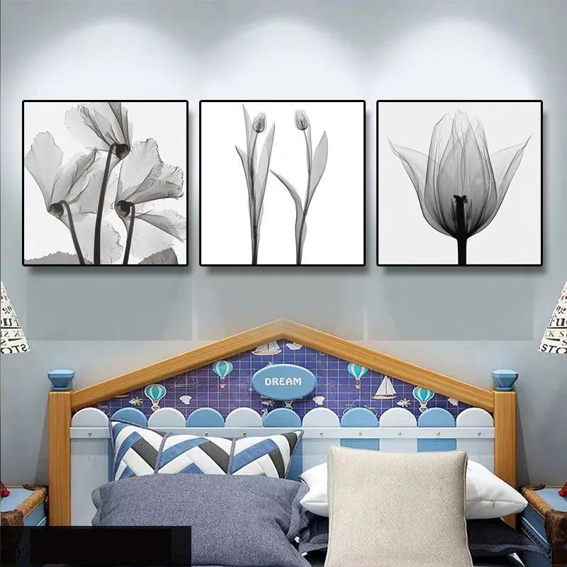 

Плакаты на холсте в скандинавском стиле с черными и белыми цветами, минималистичные квадратные настенные декоративные картины, Современный домашний декор для гостиной, спальни