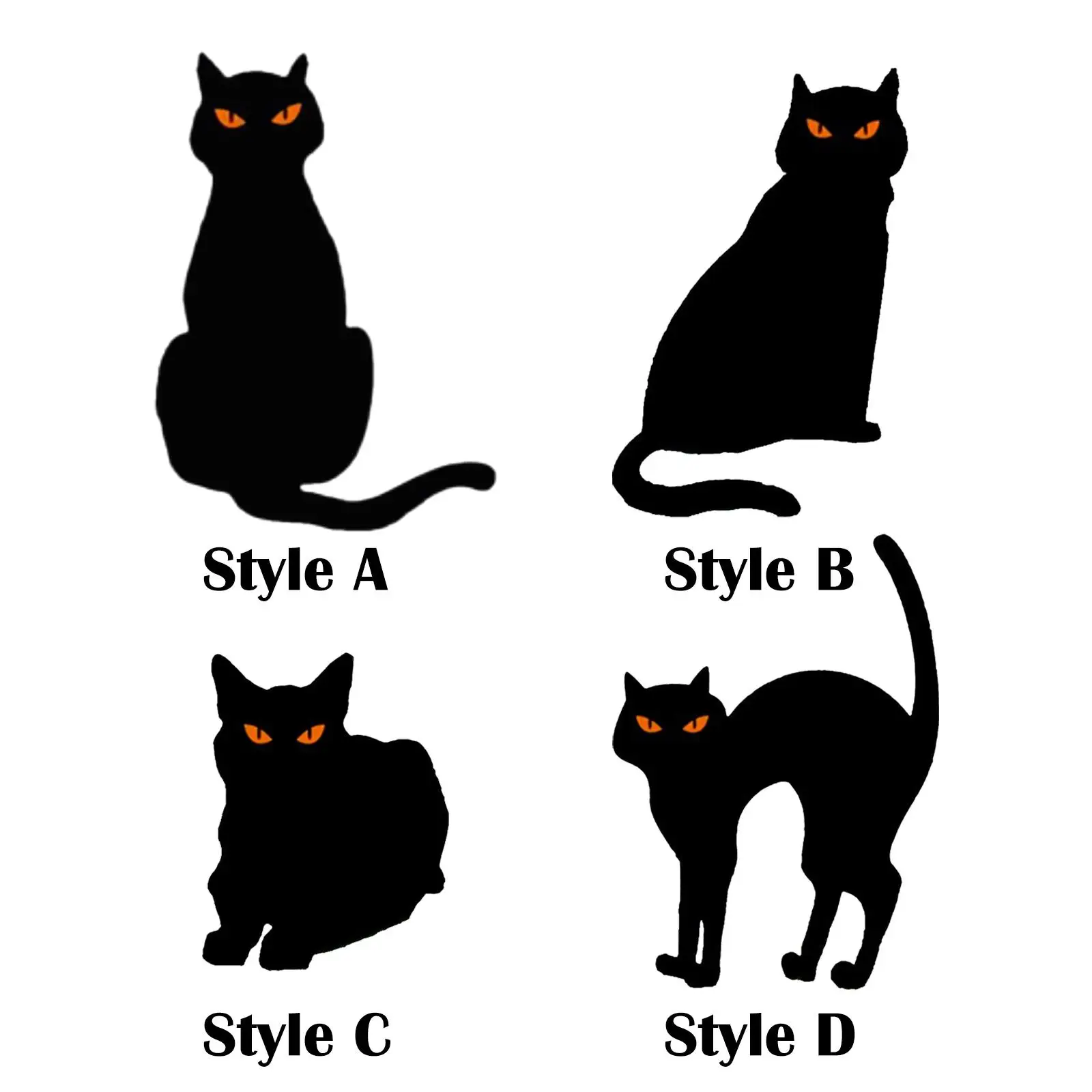

Black Cat Silhouette Garden Stakes Halloween with Reflective Eyes Iron Decoration Gifts Animal Ornament for Yard Signs Art Lawn