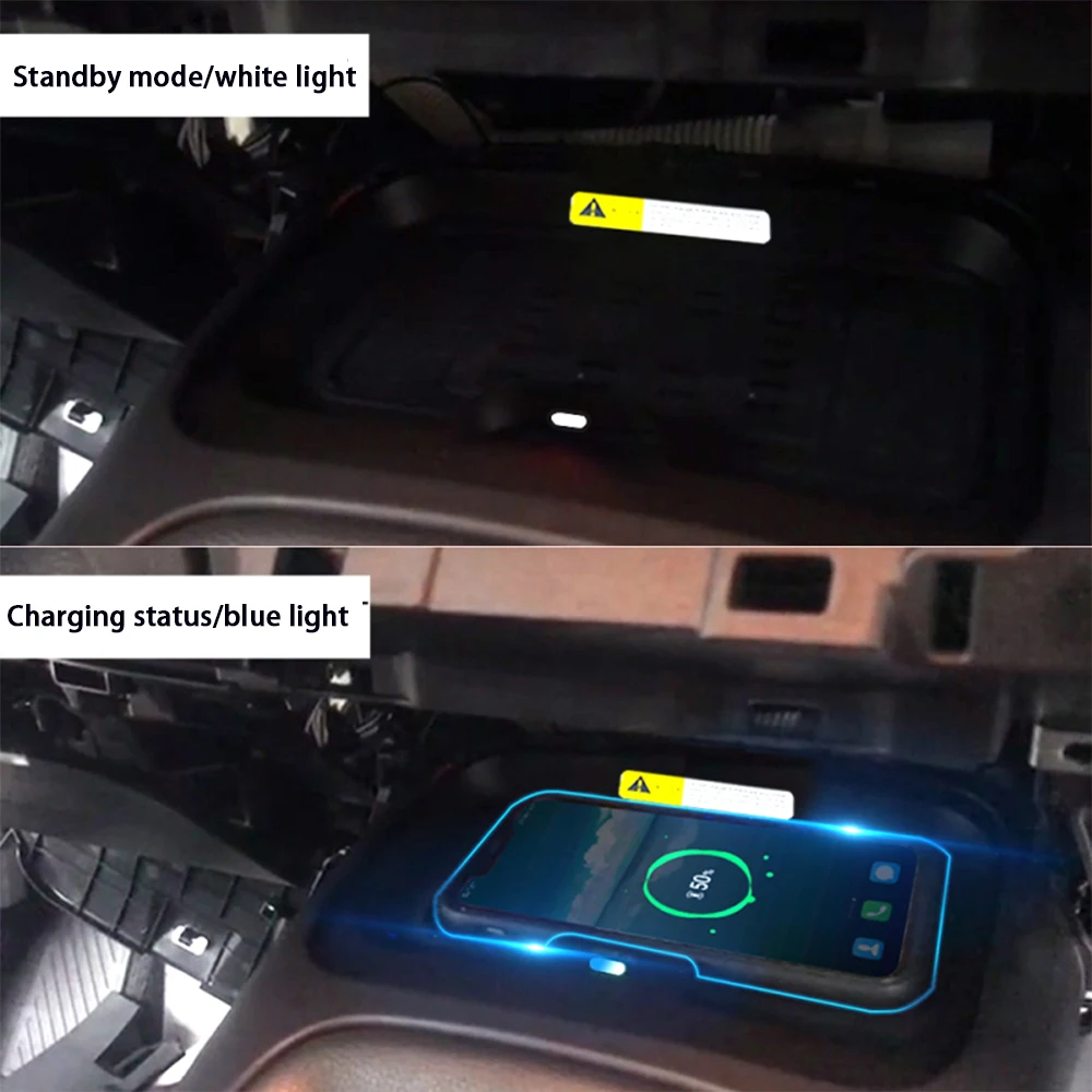 Фото Для Toyota Corolla Hyrbid E210 2019-2025 Беспроводное зарядное устройство для хранения центральной консоли для мобильного телефона QI 18 Вт Панель быстрой зарядки Magsafe №4
