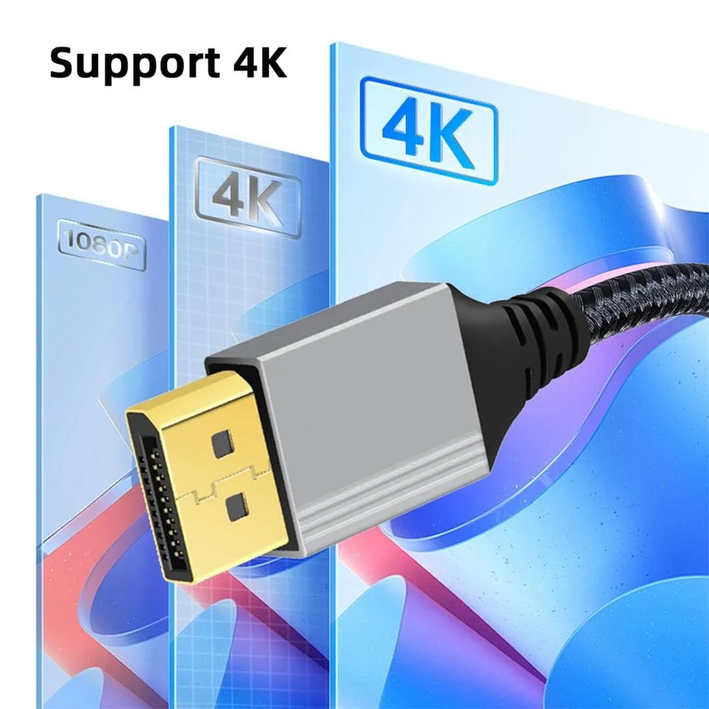 Кабель 4K DP 1M 2M 3M 5M Display Port to DisplayPort 1.2 Высокоскоростной кабель 4K@60Hz 2K@165Hz 2K@144Hz для