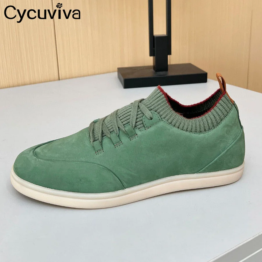 Мужские замшевые лоферы на плоской подошве с круглым носком