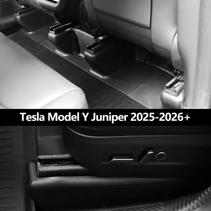 Фото Для Tesla Model Y Juniper / YL (6-местный) 2025-2026+ Защитные накладки TPE под сиденья (уголки) от пинков, аксессуары для 2-го ряда сидений №5