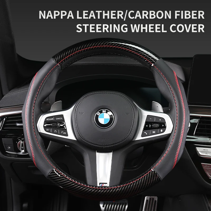 

38cm Car Steering Wheel Cover For BMW E90 F20 F30 F32 F36 G20 G30 F10 X1 F48 X2 F39 X3 F25 G01 X4 F26 G02 X5 E70 F15 G05 X6 F16