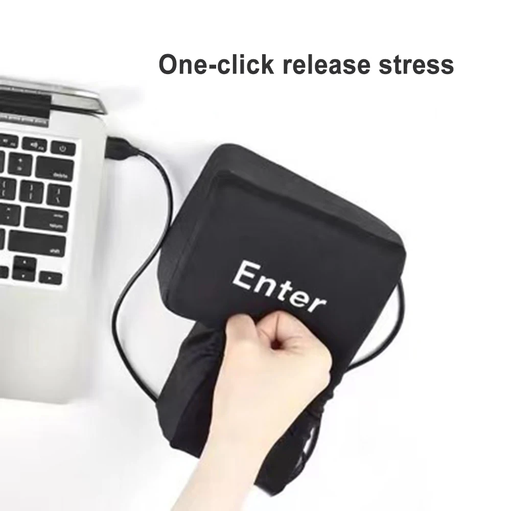 

USB Large Enter Key Anti-Stress Computer Keyboard Vent Button Pillow Desktop Stress Reliever Cushion USB Big Enter Key