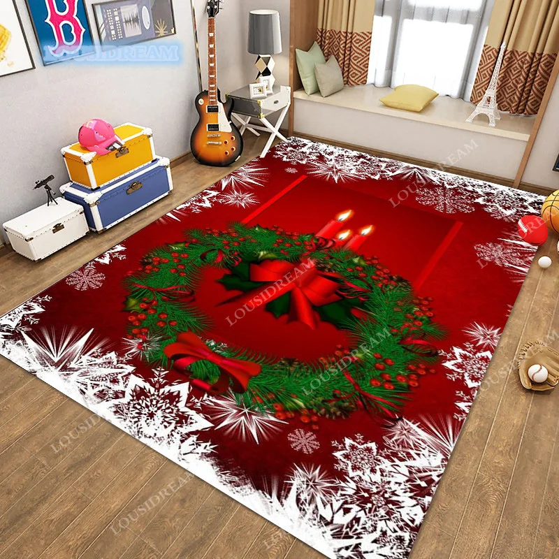 

Christmas tree snowflakes Printed Carpet Bedroom Bedside Sofa Floor Mat Bathroom Door Mat Non slip Area Large Carpet