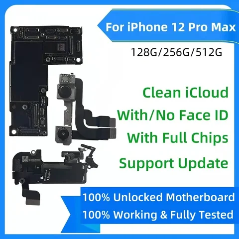 100% протестированная разблокированная материнская плата для iPhone 12 Pro Max, материнская плата с Face ID для iphone 12, мини-логическая плата, чистая пластина iCloud