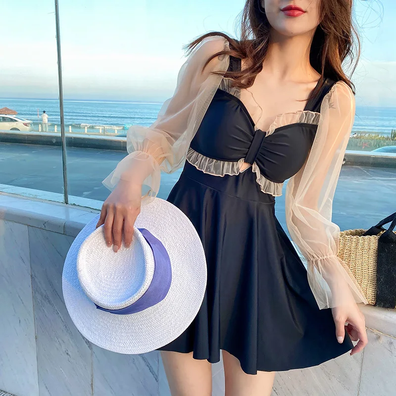 

2022 Korean Women Swimwear Sexy High Waist One Piece Swimsuit Female Backless Monokini Bathing Suit Swim Wear