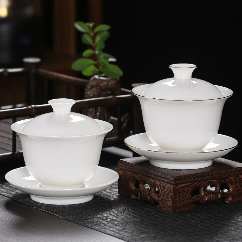 

Premium Hand Painted Gaiwan Kung Fu Ceramic Travel Classical Under Glaze Gaiwan Soars Creative Traditional Tureen Teaware