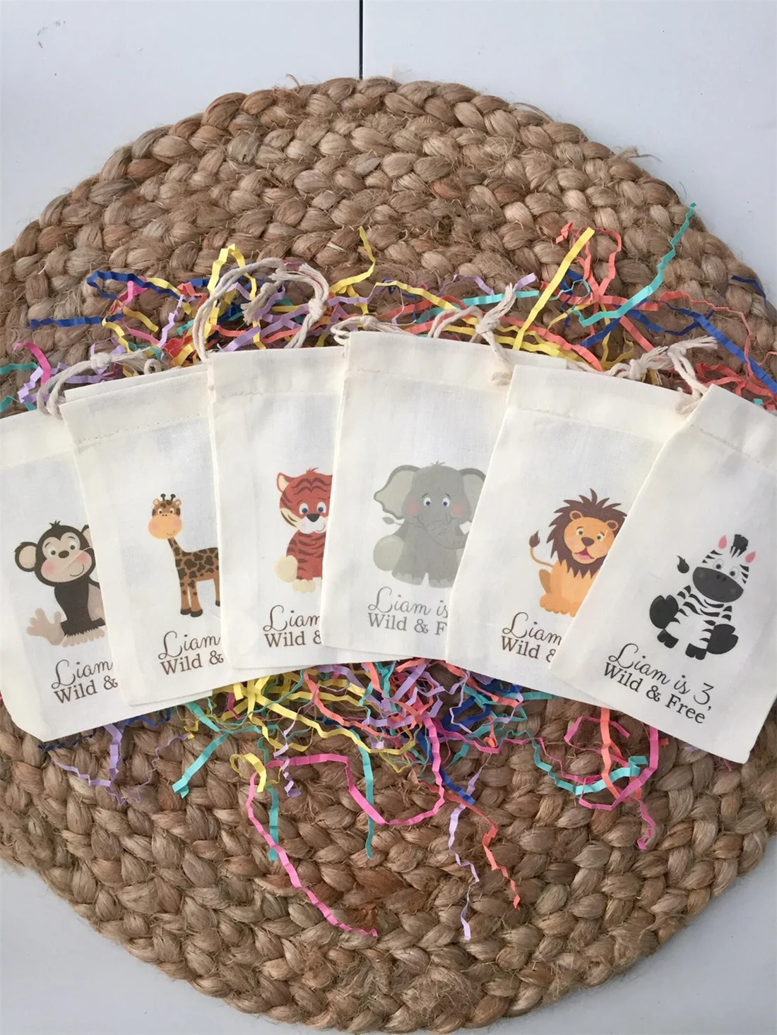 20 шт. персонализированные детские сумочки Джунгли/Сафари/зоопарка животные