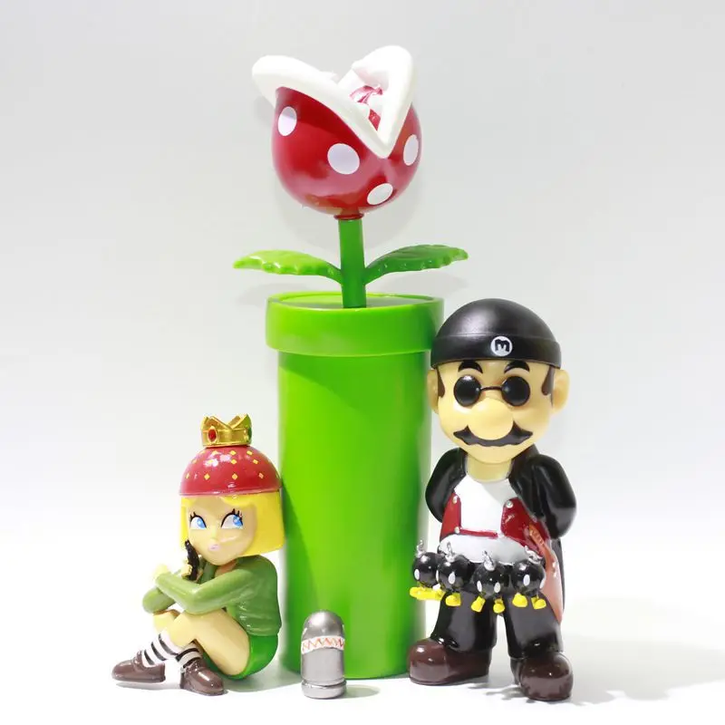 Super Mario Leon - The Professional Action Figure cosplay Mario Loli princess Piranha plant  bullet suit PVC Toy Model Kids Gift