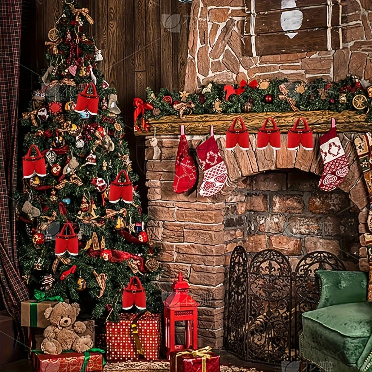 6 шт. рождественский мешок для конфет держатели вина штаны Санта-Клауса сумки