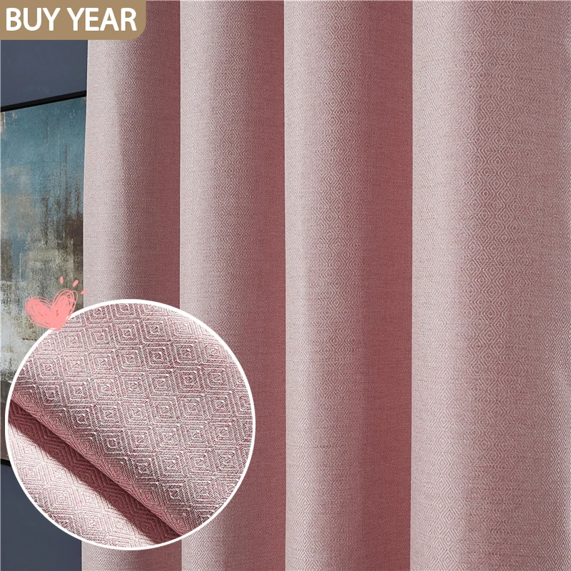 

Modern Curtains for Living Dining Bedroom Room Grey Pink Window Linen Kitchen Shading Drapes Custom Home Window