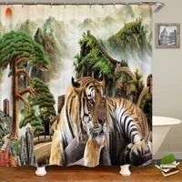 3d natural landscape printed bathroom curtain polyester waterproof with hooks home decoration shower curtain bathroom screen