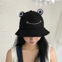cartoon frog bucket hat for women men foldable cotton summer sun fishing fisherman hat parent child outdoor panama cap bob 2022